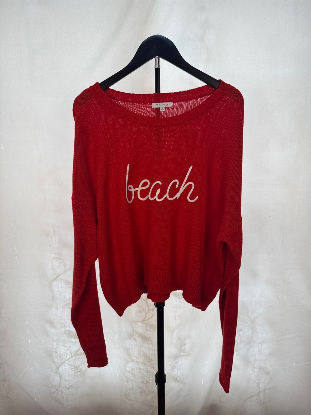 Z Supply Red 'Beach' Scoop Neck Sweater